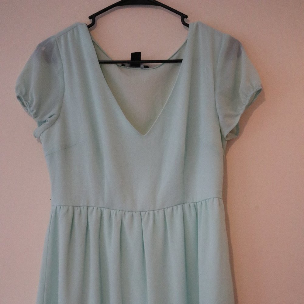 Mint Green Short Sleeve Party Dress